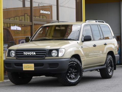 ランクル１００　丸目換装　LINE-X　TOYOTAロゴグリル